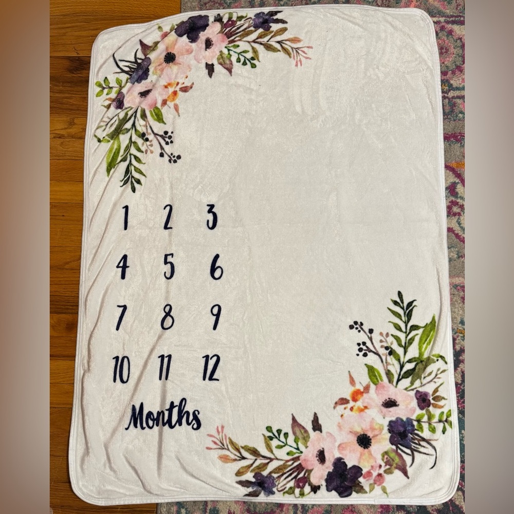 Floral Baby Milestone Blanket
